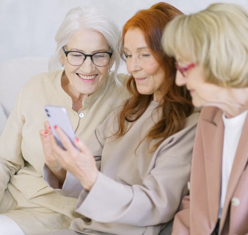 Photo of women videochatting